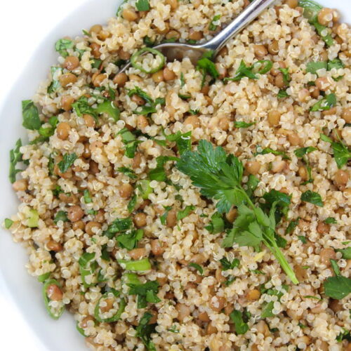 Lentil Quinoa Salad (High Protein + Easy!) - The Garden Grazer