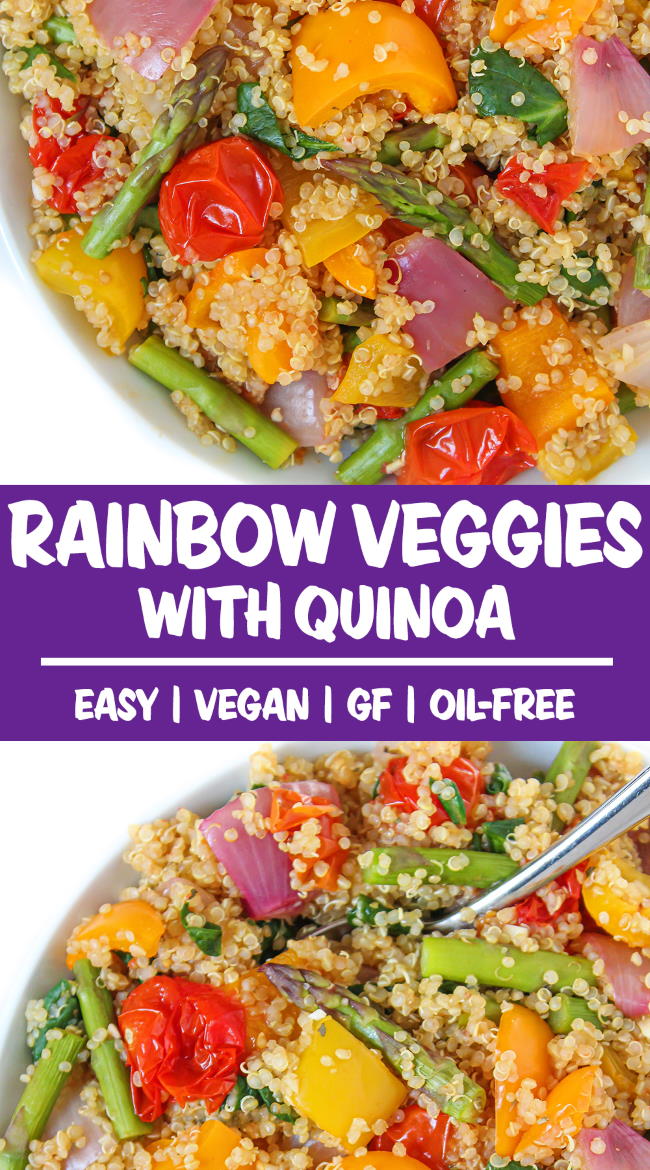 Quinoa with Roasted Rainbow Vegetables - The Garden Grazer