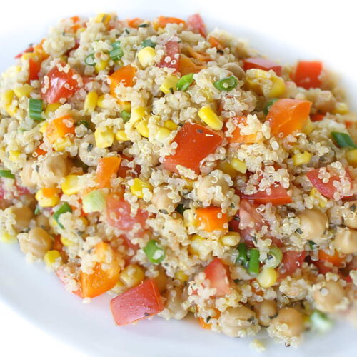 Quinoa Vegetable Salad with Lemon Dressing - The Garden Grazer