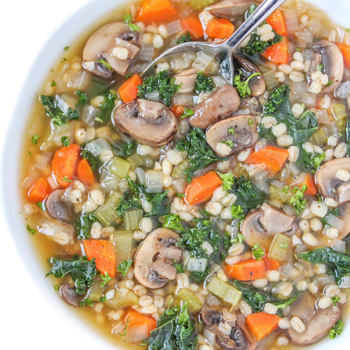 Vegan Mushroom Barley Soup • Salt & Lavender