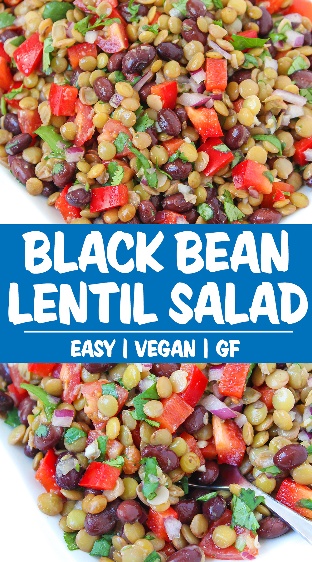 Black Bean Lentil Salad with Cumin-Lime Dressing | The Garden Grazer