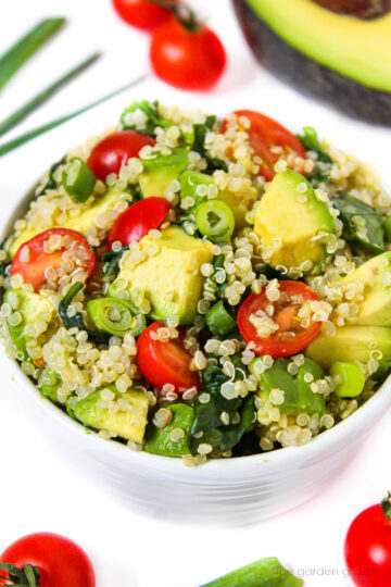 Quinoa Avocado Spinach Power Salad - The Garden Grazer