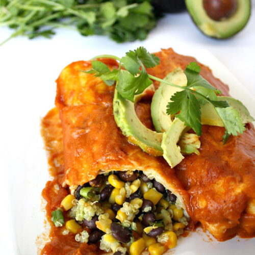 Black Bean Avocado Enchiladas (Vegan) - The Garden Grazer