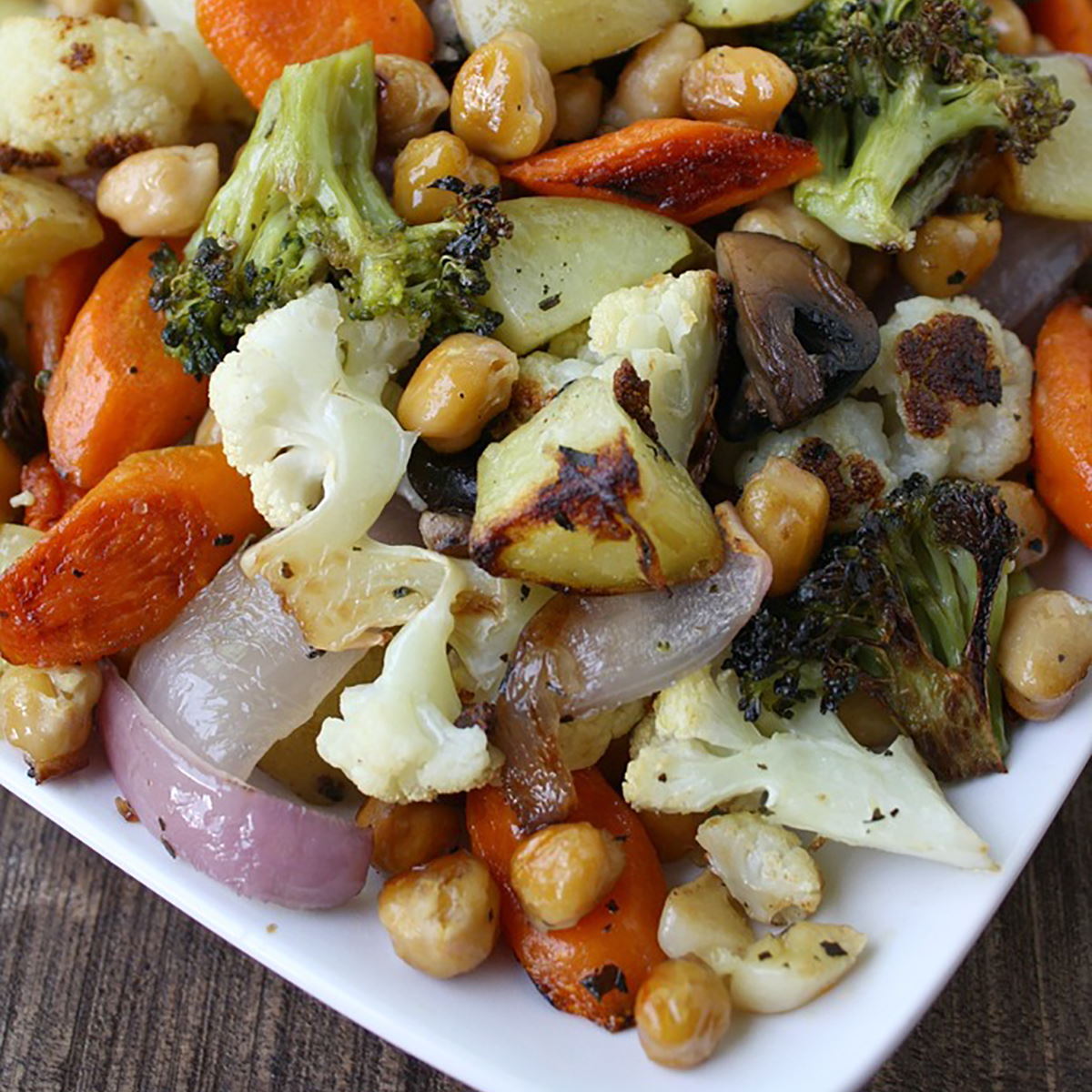 Sheet Pan Vegetable and Chickpea Bake - Dishing Out Health