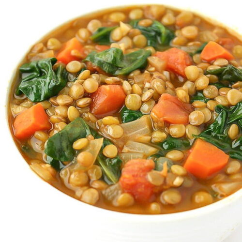 Lentil Spinach Soup (Easy, Vegan) - The Garden Grazer