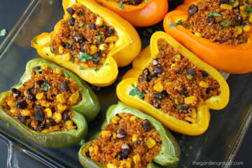 Mexican Quinoa Stuffed Peppers (Easy + Vegan) - The Garden Grazer