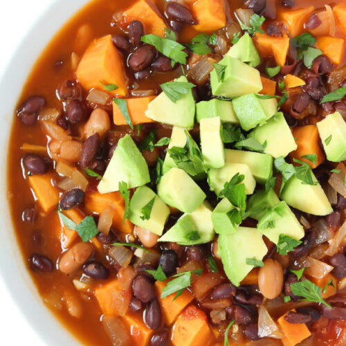 Sweet Potato Black Bean Chili (Easy + Vegan) - The Garden Grazer
