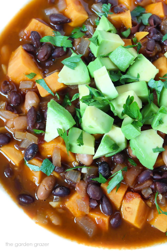 Sweet Potato Black Bean Chili Easy Vegan The Garden Grazer