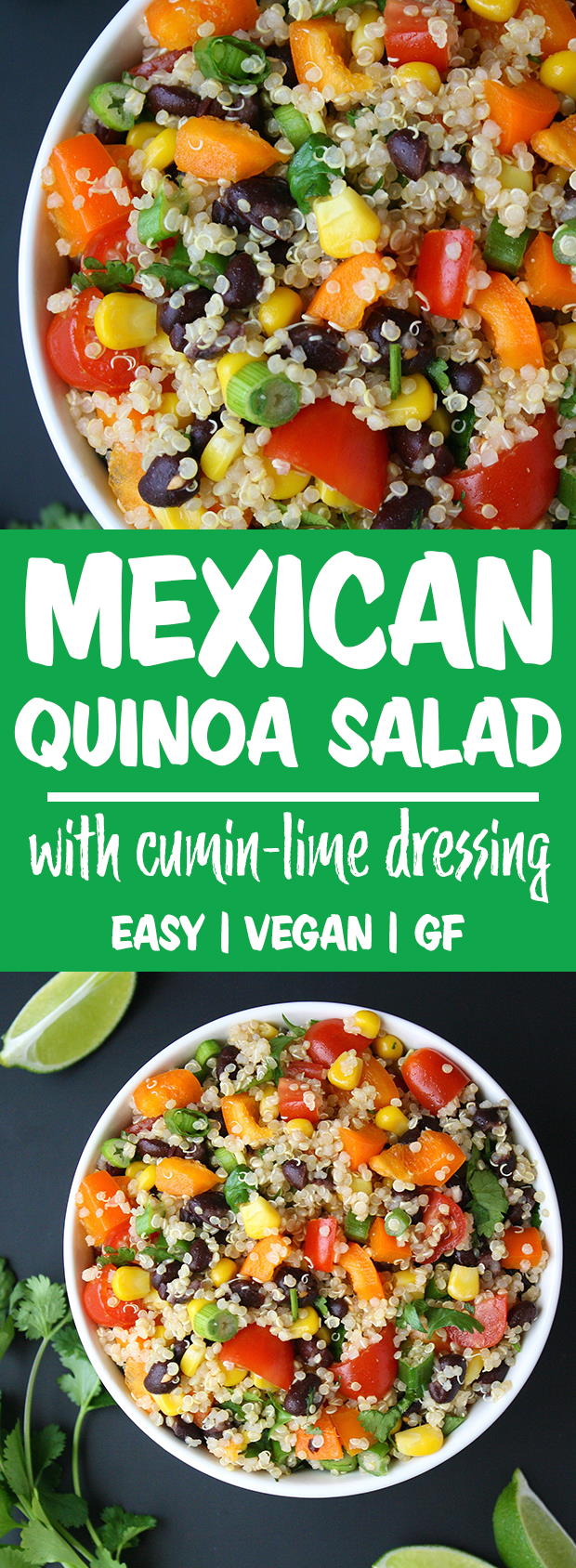 Mexican Quinoa Salad with Cumin-Lime Dressing - The Garden Grazer
