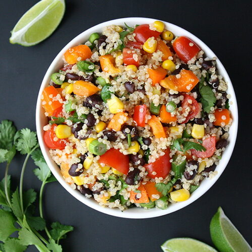 Mexican Quinoa Salad with Cumin-Lime Dressing - The Garden Grazer