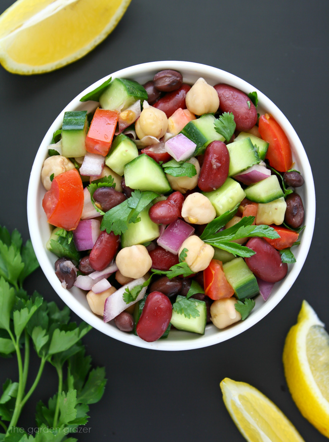 Mediterranean Three Bean Salad | The Garden Grazer