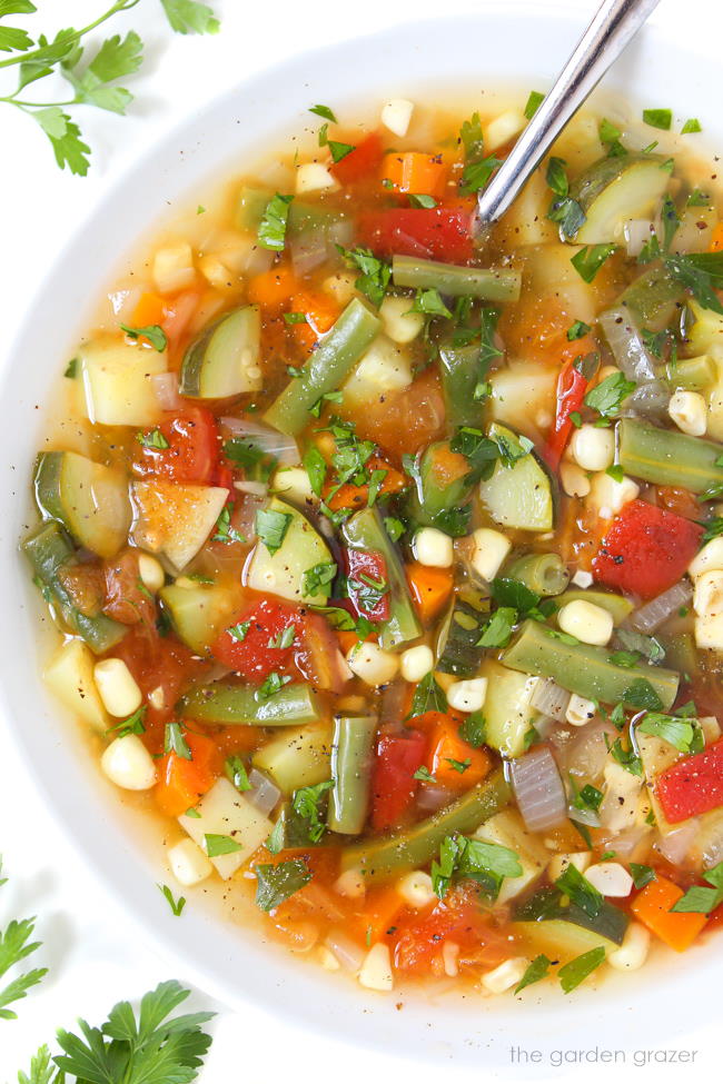 Garden Vegetable Soup (Easy + Vegan) - The Garden Grazer