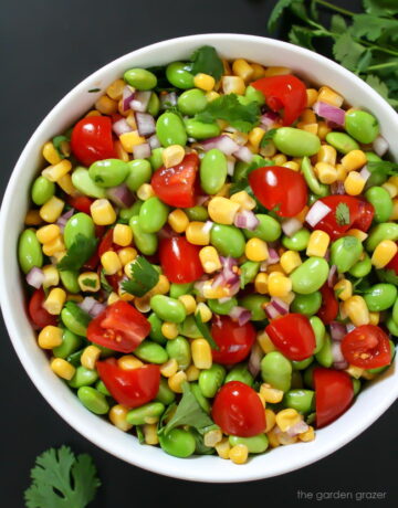 Edamame Corn Salad with Lemon Dressing - The Garden Grazer