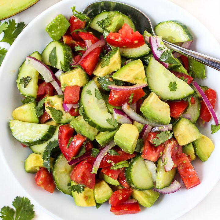 Cucumber Tomato Avocado Salad (Easy!) - The Garden Grazer