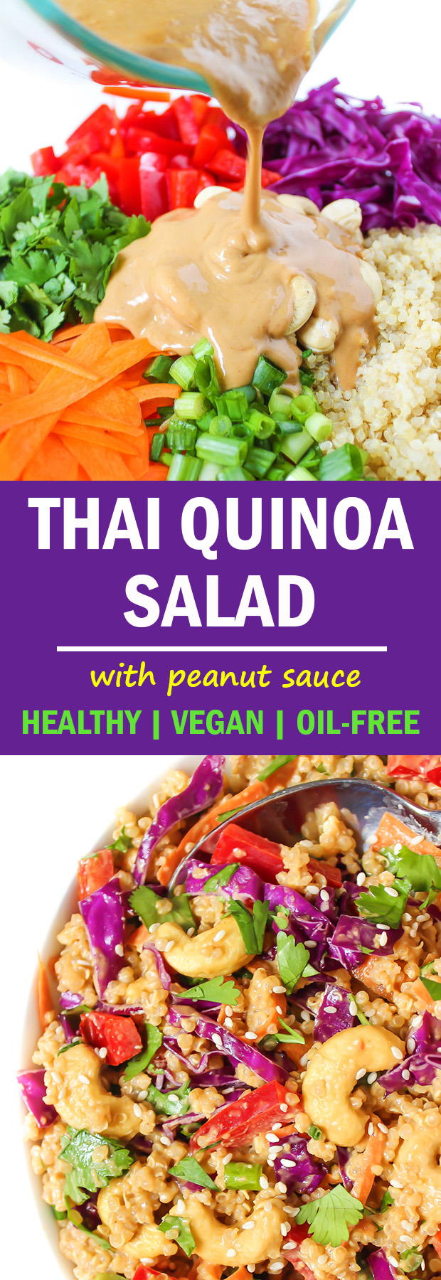 Thai Quinoa Salad with Peanut Sauce (Easy!) - The Garden Grazer