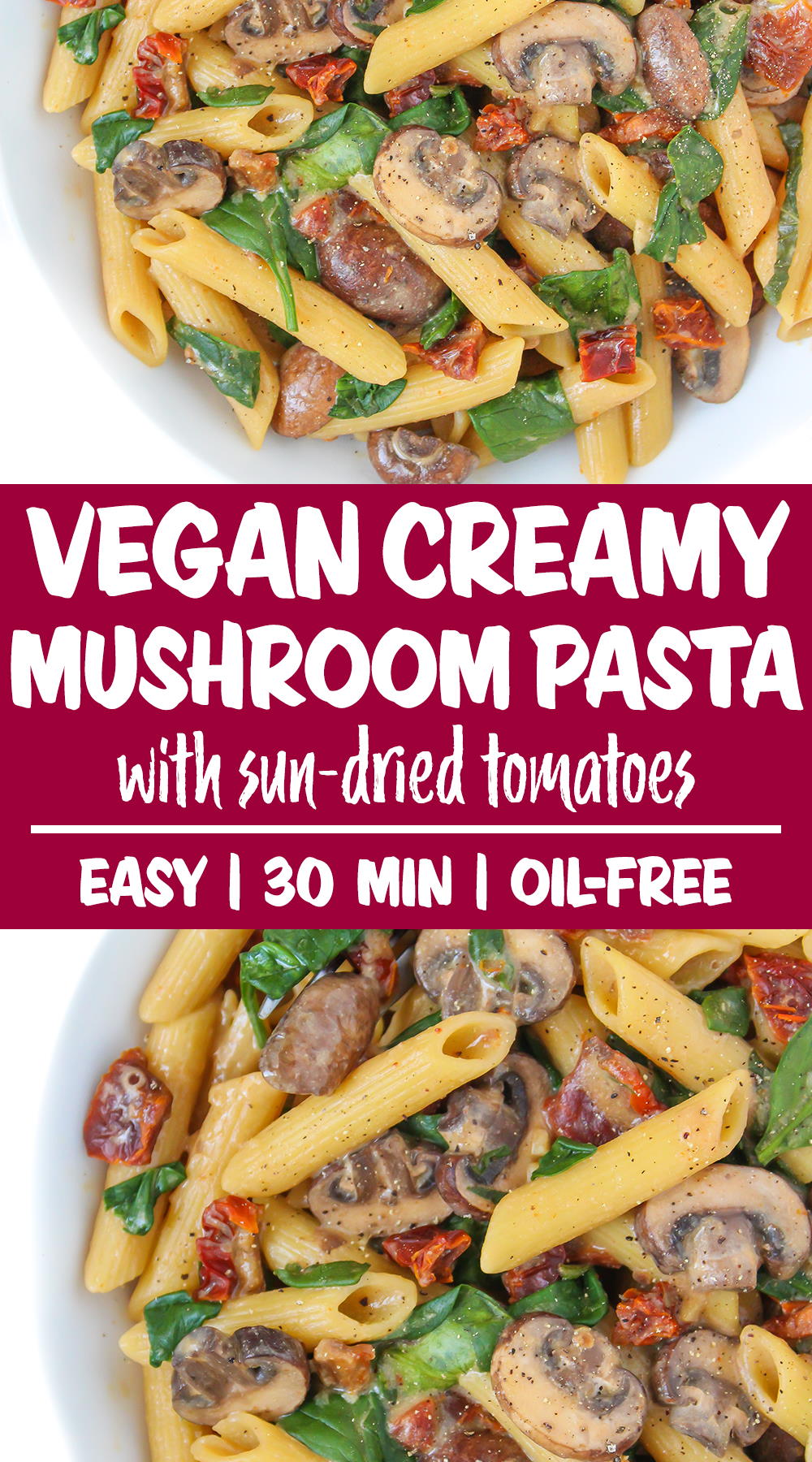 Vegan Creamy Mushroom Pasta with Tomato - The Garden Grazer