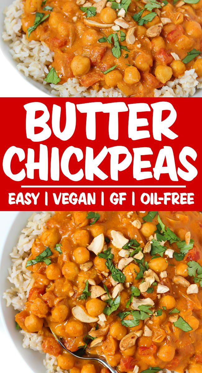 Vegan Butter Chickpeas (Oil-Free!) - The Garden Grazer