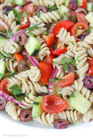 Vegan Italian Pasta Salad (Oil-Free!) - The Garden Grazer