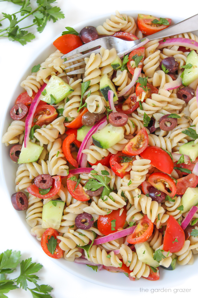Vegan Italian Pasta Salad (Oil-Free!) | The Garden Grazer