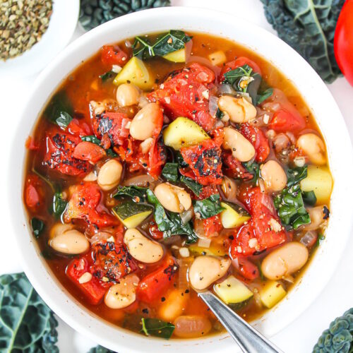 White Bean Tomato Soup with Kale (Easy!) - The Garden Grazer