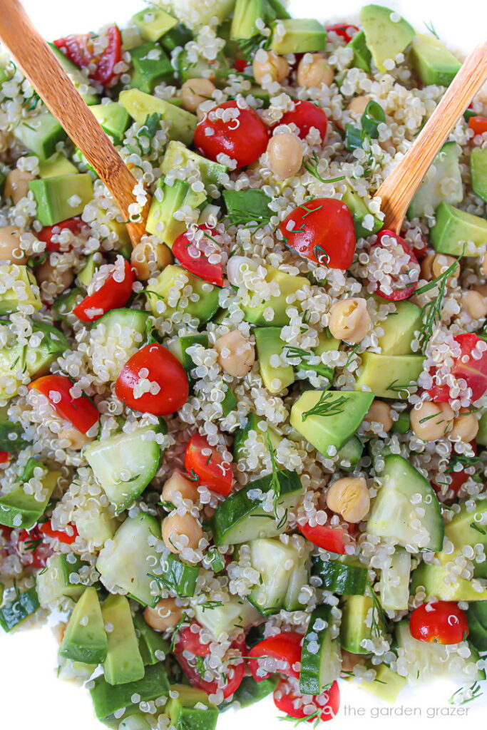 Quinoa Chickpea Salad With Dill Dressing The Garden Grazer 2119