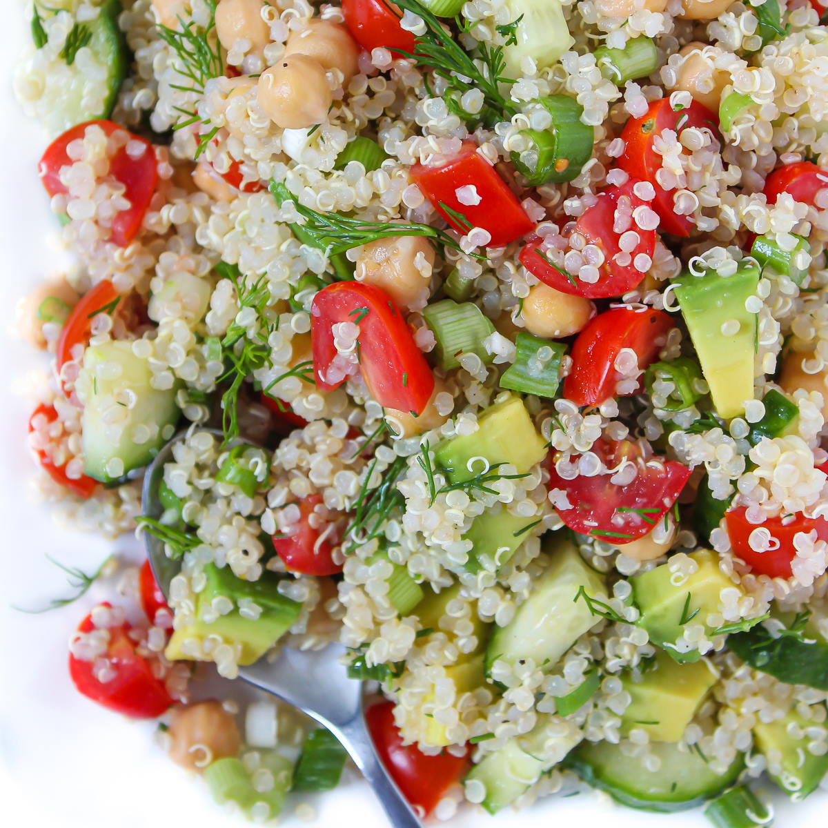 Summer Quinoa Salad Jars with Lemon Dill Dressing Recipe - Pinch of Yum