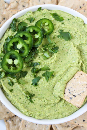 Cilantro Jalapeno Hummus (easy + Oil-free!) - The Garden Grazer