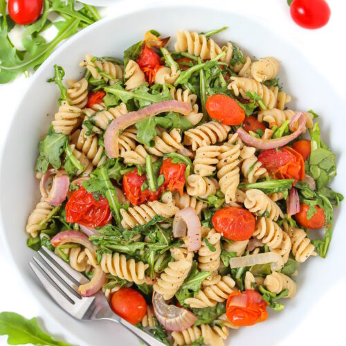 Arugula Pasta Salad (Easy, Vegan!) - The Garden Grazer