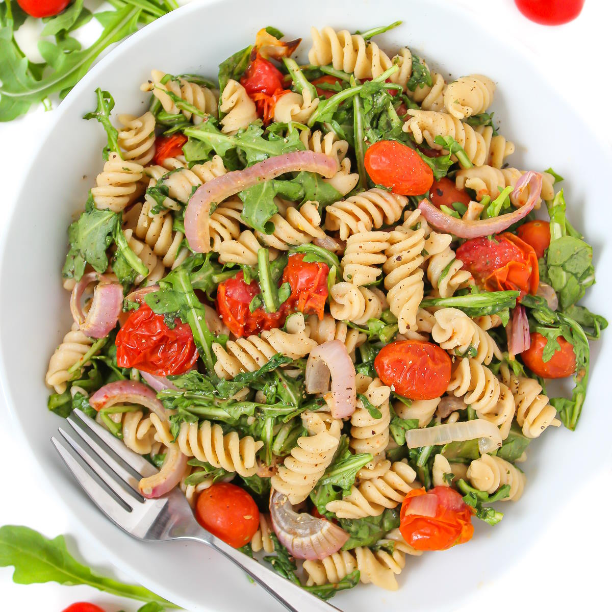 Arugula Pasta Salad (Easy, Vegan!) - The Garden Grazer