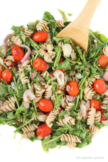 Arugula Pasta Salad (Easy, Vegan!) - The Garden Grazer